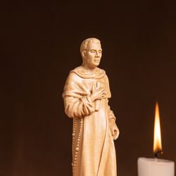 st. martin de porres saint statue wood carving handmade home deco religious catholic figurines religious gifts catholic