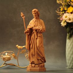 saint joseph catholic statue wooden religious gifts housewarming gift new home gift vintage handmade home decor