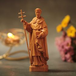 saint dominic religious catholic saint statue wood carving religious catholic statue religious gifts fathers day gifts