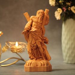 saint andrew statue apostle of the lord jesus orthodox icon home decor christian handmade gifts catholic saints catholic