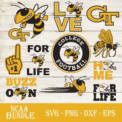 georgia tech yellow jackets bundle svg, georgia tech yellow jackets svg, ncaa svg png dxf eps digital file