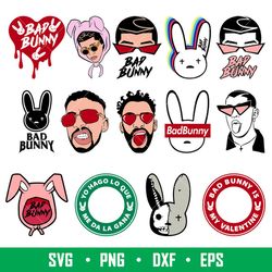 bad bunny svg bundle, bad bunny svg bundle, instant download, bundle for svg, png, eps, dxf file