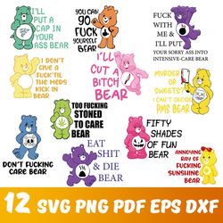 evil care bears svg bundle, care bears layered cricut, funny svg, funny care bears svg bundle, sarcastic care bears svg