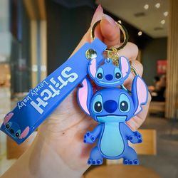 brand new red stitch keychain disney stitch figure doll keyring bag pendent car ornaments key accessories kids toy xmas