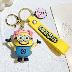 popular movies anime minions keychain chinese zodiac series cute cartoon child toy key ring school bag car key accessori