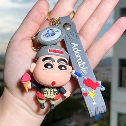 new cartoon fashion crayon shin-chan keychain key ring action figures pendant toys collection model for kids jewelry acc