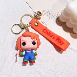 creative horror movie keychain cartoon chucky doll pendant key chains bag car keyring llaveros punk jewelry gifts new wh