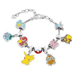 kawaii pokemon charms bracelet anime figure pikachu eevee charmander pokeball pendant beads bracelet diy accessories for