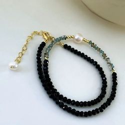 unique design hand beaded colored crystal pearl necklace bracelet womens ins clavicle chain original necklace