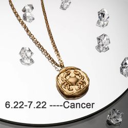 metal zodiac stainless steel necklace scorpio constellations star zircon crystal statement jewelry horoscope sign gold