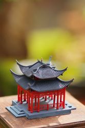 miniature chinese pavilion figurine - home office decor temple pagoda terrarium zen garden fairy garden bonsai