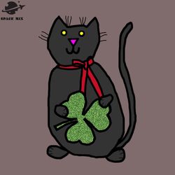 cat holding shamrock for st atricks day png design