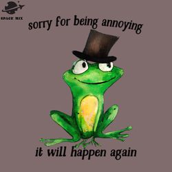 sorry for being annoying cute frog  png design