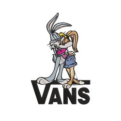 bugs and lola bunny vans embroidery design, cartoon embroidery, cartoon design, embroidery file, digital download.