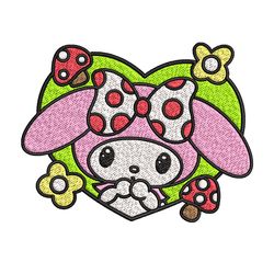 bunny cute cartoon embroidery design, bunny cute embroidery, cartoon design, embroidery file, instant download.