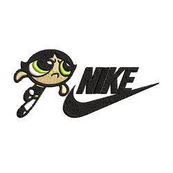 buttercup nike embroidery design, powerpuff girls cartoon embroidery, nike design, embroidery file, instant download.