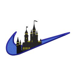 castle nike embroidery design, castle embroidery, nike design, embroidery file, logo shirt, digital download