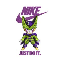 cell dragon ball embroidery design, dragon ball embroidery, nike design, embroidery file, anime logo. instant download.