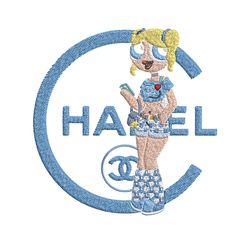 chanel blue girl embroidery design, chanel embroidery, embroidery file, brand embroidery, logo shirt, digital download