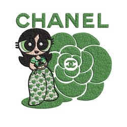 chanel green girl embroidery design, chanel embroidery, brand embroidery, embroidery file, logo shirt, digital download