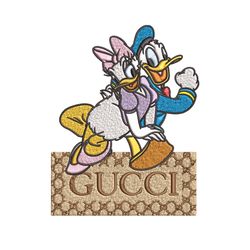 daisy and donald duck gucci embroidery design, disney embroidery, cartoon design, embroidery file, instant download.