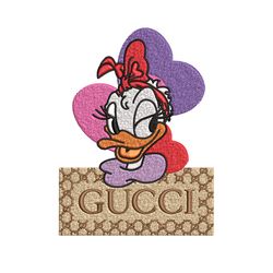 daisy donald duck gucci embroidery design, disney cartoon embroidery, cartoon design, embroidery file, digital download