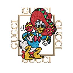 daisy donald duck gucci embroidery design, disney cartoon embroidery, cartoon design, embroidery file, instant download.