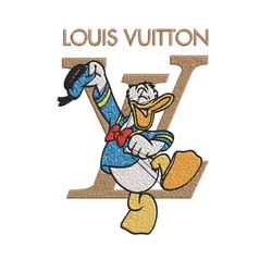 duck cartoon lv embroidery design, lv embroidery, brand embroidery, embroidery file, logo shirt, digital download