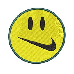 emoji smile swoosh embroidery design, emoji embroidery, logo design, embroidery file, logo shirt, digital download