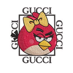girl bird gucci embroidery design, angry birds embroidery, cartoon design, embroidery file, logo shirt, digital download