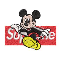 mickey mouse supreme embroidery design, disney embroidery, embroidery file, disney design,  logo shirt, digital download