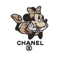 minnie chanel embroidery design, chanel embroidery, brand embroidery, embroidery file, logo shirt, digital download