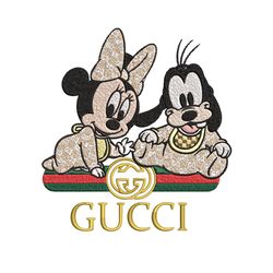 minnie goofy baby embroidery design, gucci embroidery, embroidery file, logo shirt, sport embroidery, digital download.