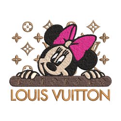 minnie head lv embroidery design, lv embroidery, embroidery file, brand embroidery, logo shirt, digital download