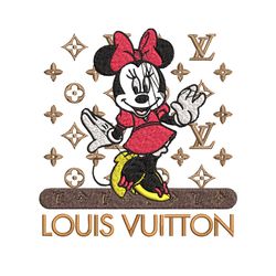 minnie logo lv embroidery design, lv embroidery, embroidery file, brand embroidery, logo shirt, digital download