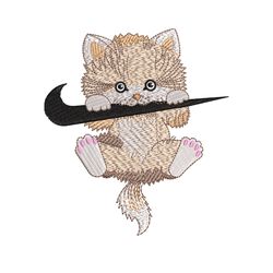 nike cat cute embroidery design, cat embroidery, nike design, embroidery shirt, embroidery file, digital download
