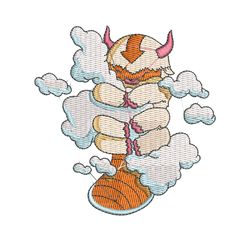 appa with clouds embroidery design, avatar embroidery, embroidery file, cartoon design, cartoon shirt, digital download