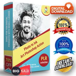 photoshop actions :photo to ink art photoshop action