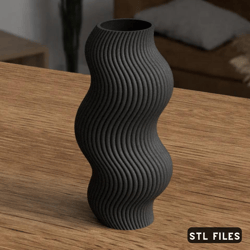 3d model modern wavy vase 3d model stl file