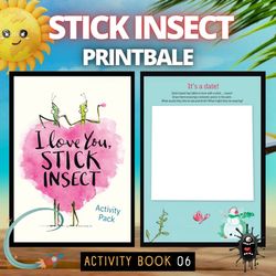 i love you stick insect activity pack