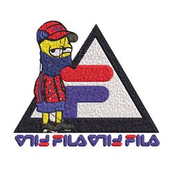 bart simpson fila embroidery design, simpson fila embroidery, logo design, embroidery file, fila logo, instant download.