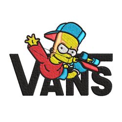 bart simpson vans embroidery design, simpson embroidery, cartoon design, embroidery file, digital download.