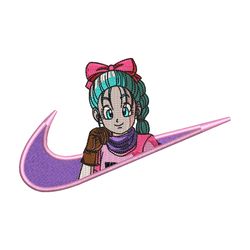 bulma nike embroidery design, dragonball embroidery, nike design, embroidery shirt, embroidery file, digital download