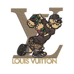 cartoon man lv embroidery design, lv embroidery, embroidery file, logo shirt, sport embroidery, digital download