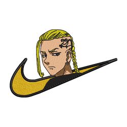 draken nike embroidery design, tokyo revengers embroidery, nike design, anime design, anime shirt, digital download