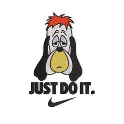 droopy just rick it embroidery design, cartoon funny embroidery, logo nike design, embroidery file, instant download.