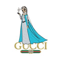 elsa gucci logo embroidery design, elsa gucci logo embroidery, cartoon design, embroidery file, digital download.