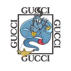 genie gucci embroidery design, genie gucci  embroidery, cartoon design, embroidery file, gucci logo, instant download.