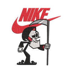 grim cartoon nike embroidery design, grim cartoon embroidery, nike design, embroidery file, logo shirt, instant download