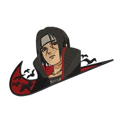 itachi uchiha nike embroidery design, naruto embroidery, nike design, anime design, anime shirt, digital download